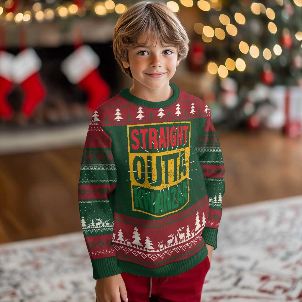 Funny Straight Outta Kwanzaa African American Heritage Ugly Christmas Sweater TS11 Christmas Print Your Wear
