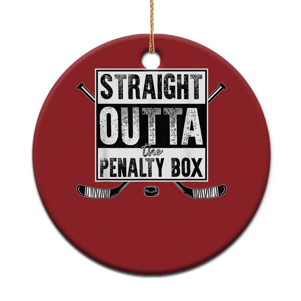 Funny Ice Hockey Christmas Ornament Straight Outta The Penalty Box Vintage Ice Hockey Sticks TS11 Print Your Wear
