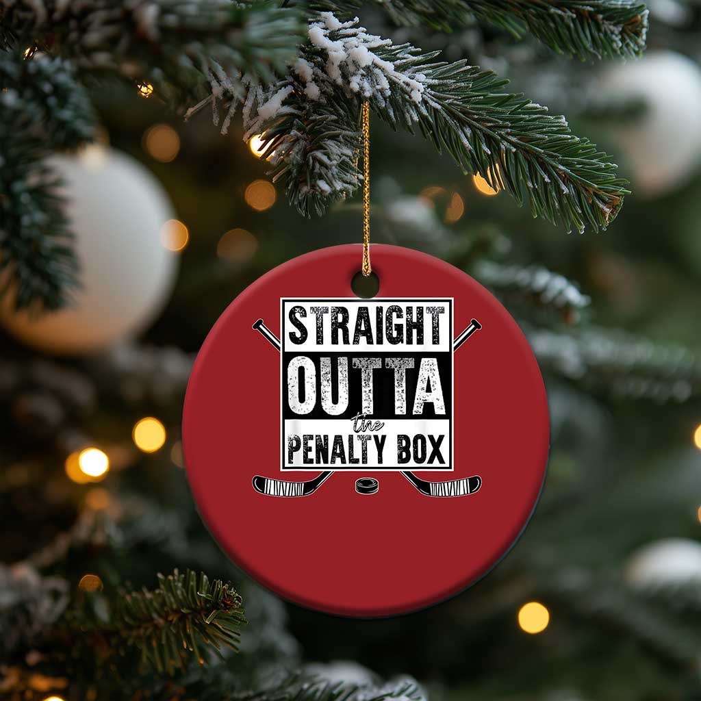 Funny Ice Hockey Christmas Ornament Straight Outta The Penalty Box Vintage Ice Hockey Sticks TS11 Print Your Wear