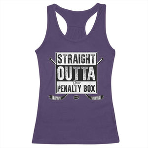 Funny Ice Hockey Racerback Tank Top Straight Outta The Penalty Box Vintage Ice Hockey Sticks TS11 Purple Print Your Wear