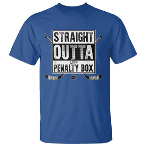 Funny Ice Hockey T Shirt Straight Outta The Penalty Box Vintage Ice Hockey Sticks TS11 Royal Blue Print Your Wear