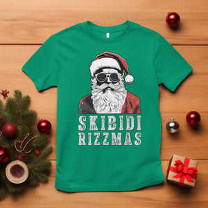 Funny Christmas Santa T Shirt Skibidi Rizzmas Cool Charisma Rizz Santa Claus TS11 Irish Green Print Your Wear