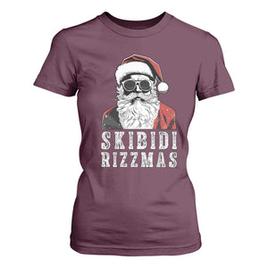 Funny Christmas Santa T Shirt For Women Skibidi Rizzmas Cool Charisma Rizz Santa Claus TS11 Maroon Print Your Wear