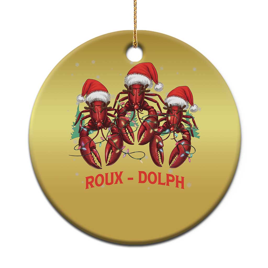 Funny Xmas Cajun Louisiana Christmas Ornament Roux-Dolph Crawfish Reindeers Santa Hat TS11 Print Your Wear