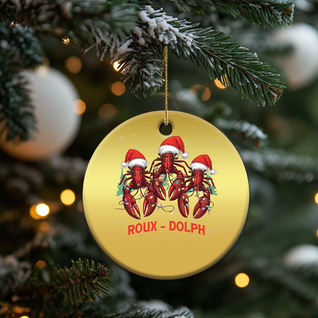 Funny Xmas Cajun Louisiana Christmas Ornament Roux-Dolph Crawfish Reindeers Santa Hat TS11 Print Your Wear