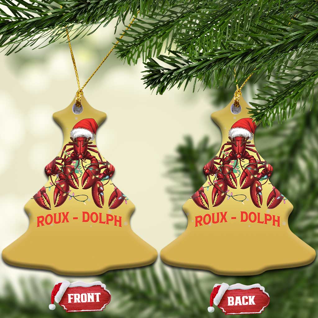 Funny Xmas Cajun Louisiana Christmas Ornament Roux-Dolph Crawfish Reindeers Santa Hat TS11 Christmas Tree Gold Print Your Wear