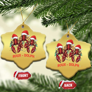 Funny Xmas Cajun Louisiana Christmas Ornament Roux-Dolph Crawfish Reindeers Santa Hat TS11 Snow Flake Gold Print Your Wear