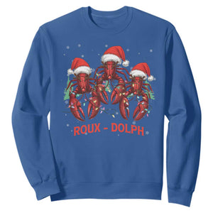 Funny Christmas Cajun Louisiana Sweatshirt Roux-Dolph Crawfish Reindeers Santa Hat TS11 Royal Blue Print Your Wear