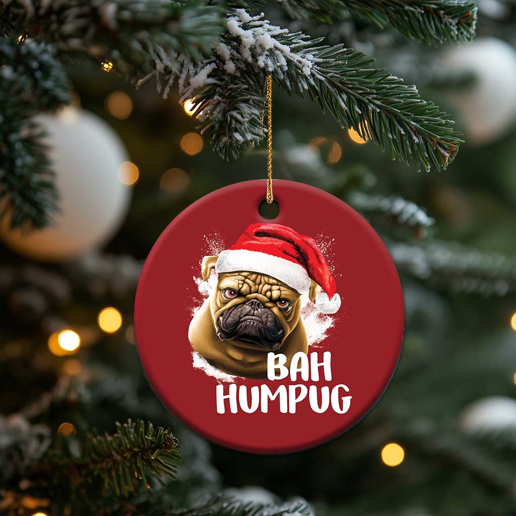 Funny Xmas Pug Dog Christmas Ornament Bah Humpug Humbug Cute Pet TS11 Print Your Wear