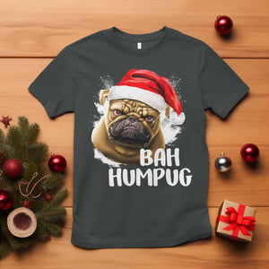 Funny Christmas Pug Dog T Shirt Bah Humpug Humbug Cute Pet TS11 Dark Heather Print Your Wear