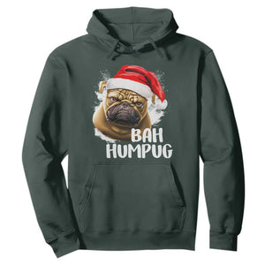 Funny Christmas Pug Dog Hoodie Bah Humpug Humbug Cute Pet TS11 Dark Forest Green Print Your Wear