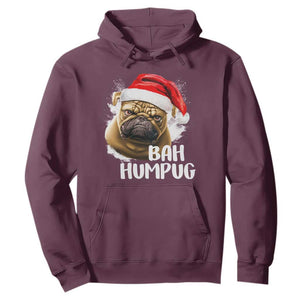 Funny Christmas Pug Dog Hoodie Bah Humpug Humbug Cute Pet TS11 Maroon Print Your Wear