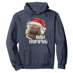 Funny Christmas Pug Dog Hoodie Bah Humpug Humbug Cute Pet TS11 Navy Print Your Wear