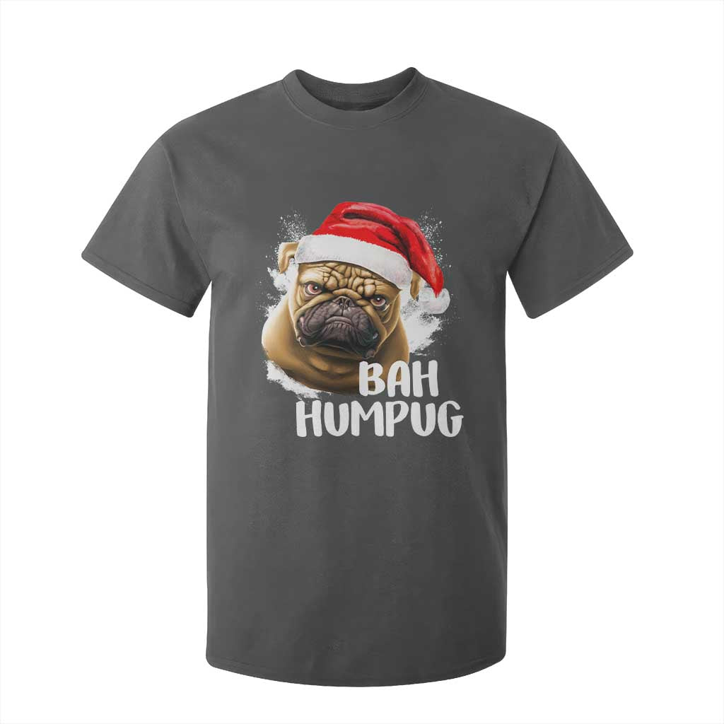 Funny Christmas Pug Dog T Shirt For Kid Bah Humpug Humbug Cute Pet TS11 Dark Heather Print Your Wear