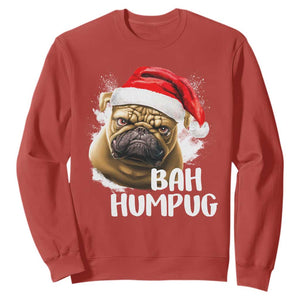 Funny Christmas Pug Dog Sweatshirt Bah Humpug Humbug Cute Pet TS11 Red Print Your Wear