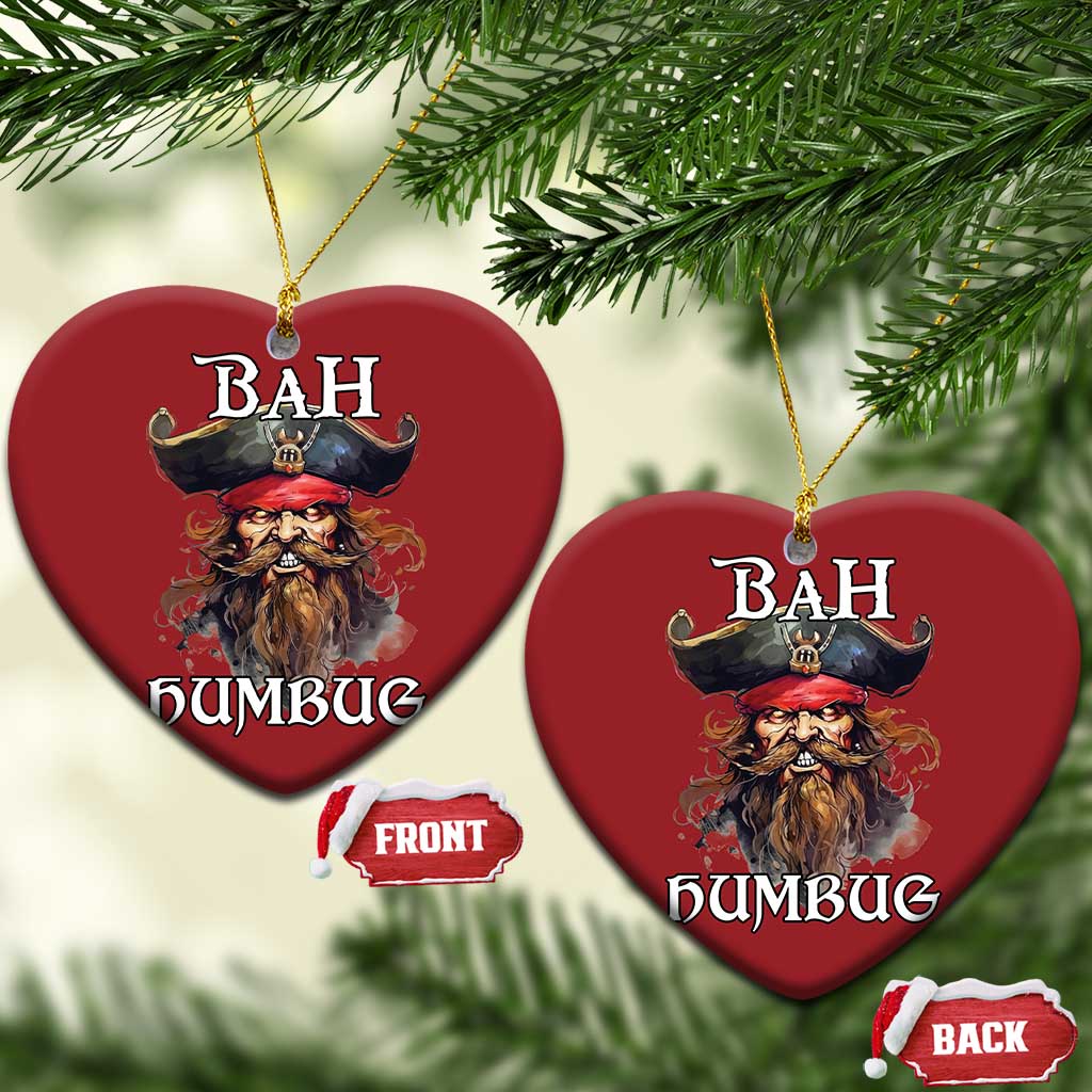 Funny Bah Humbug Xmas Pirate Christmas Ornament TS11 Heart Red Print Your Wear