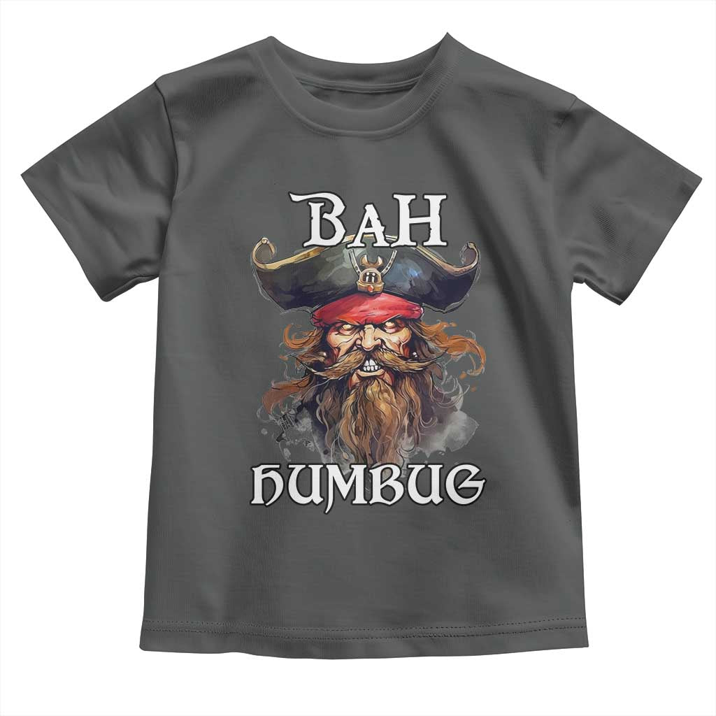 Funny Bah Humbug Christmas Pirate Toddler T Shirt TS11 Dark Heather Print Your Wear