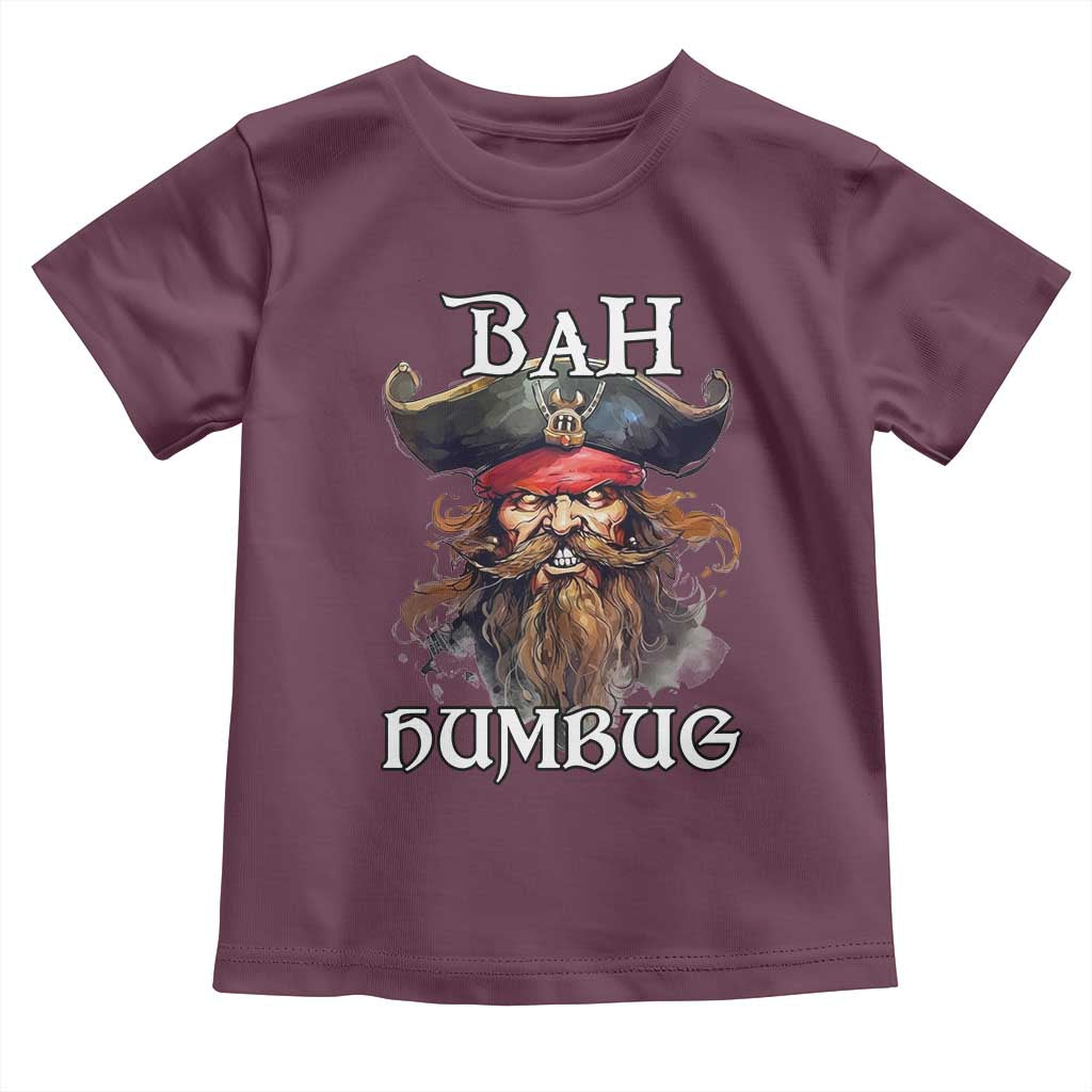 Funny Bah Humbug Christmas Pirate Toddler T Shirt TS11 Maroon Print Your Wear