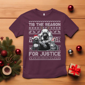 Tis The Season For Justice T Shirt Harambe Peanut Fred Christmas TS11 Maroon Print Your Wear