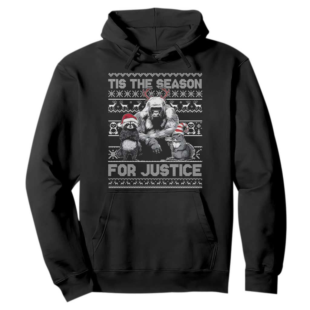 Tis The Season For Justice Hoodie Harambe Peanut Fred Christmas TS11 Black Print Your Wear