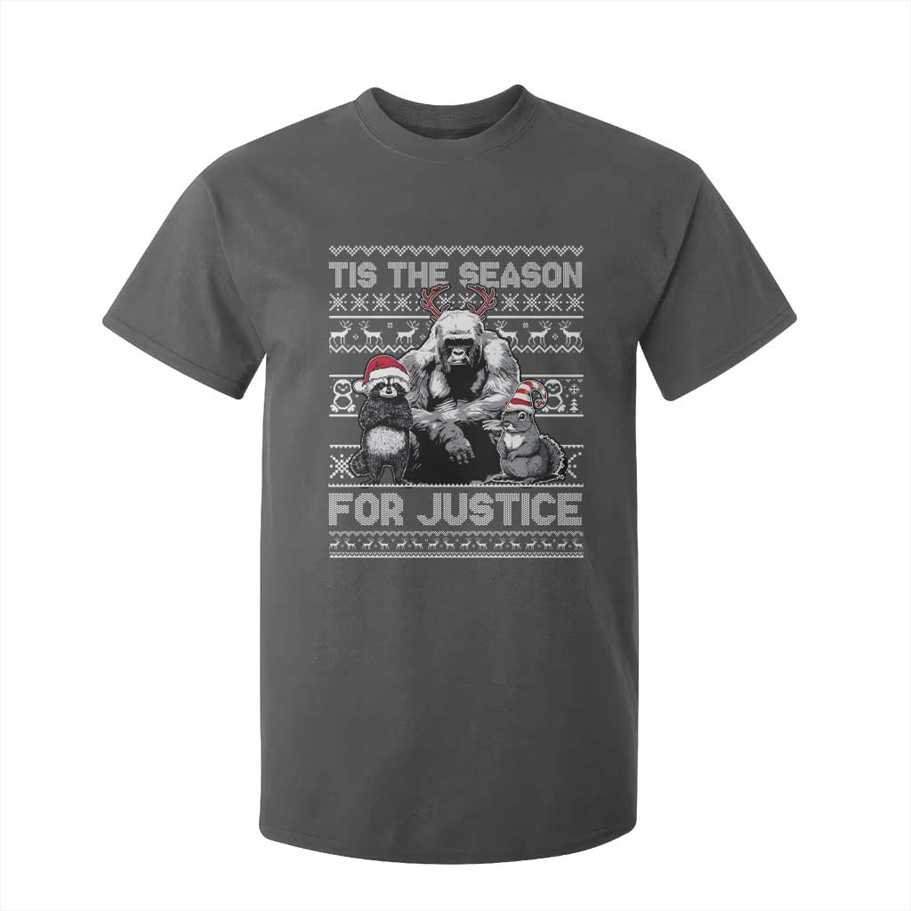 Tis The Season For Justice T Shirt For Kid Harambe Peanut Fred Christmas TS11 Dark Heather Print Your Wear