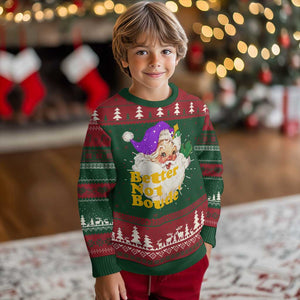 Funny Xmas Retro Cajun Louisiana Santa Ugly Christmas Sweater Better Not Boude' New Orleans Saint Symbol TS11 Christmas Print Your Wear
