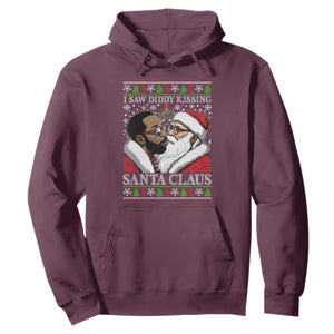 Funny I Saw Diddy Kissing Santa Claus Christmas Mistletoe Hoodie TS11 Maroon Print Your Wear