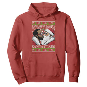 Funny I Saw Diddy Kissing Santa Claus Christmas Mistletoe Hoodie TS11 Red Print Your Wear