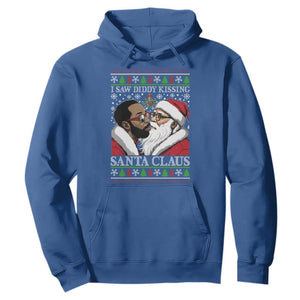 Funny I Saw Diddy Kissing Santa Claus Christmas Mistletoe Hoodie TS11 Royal Blue Print Your Wear