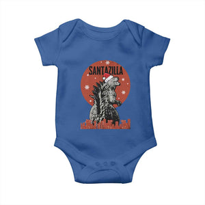 Funny Christmas Santa Godzilla Baby Onesie Santazilla Japanese Monster TS11 Royal Blue Print Your Wear