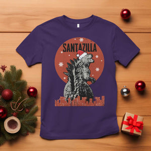 Funny Christmas Santa Godzilla T Shirt Santazilla Japanese Monster TS11 Purple Print Your Wear
