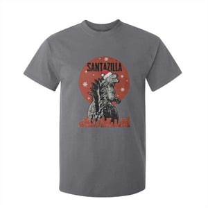Funny Christmas Santa Godzilla T Shirt For Kid Santazilla Japanese Monster TS11 Charcoal Print Your Wear
