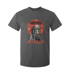Funny Christmas Santa Godzilla T Shirt For Kid Santazilla Japanese Monster TS11 Dark Heather Print Your Wear