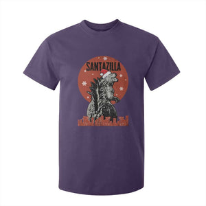 Funny Christmas Santa Godzilla T Shirt For Kid Santazilla Japanese Monster TS11 Purple Print Your Wear