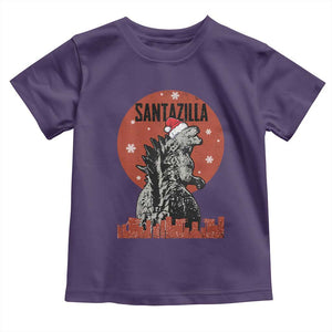 Funny Christmas Santa Godzilla Toddler T Shirt Santazilla Japanese Monster TS11 Purple Print Your Wear