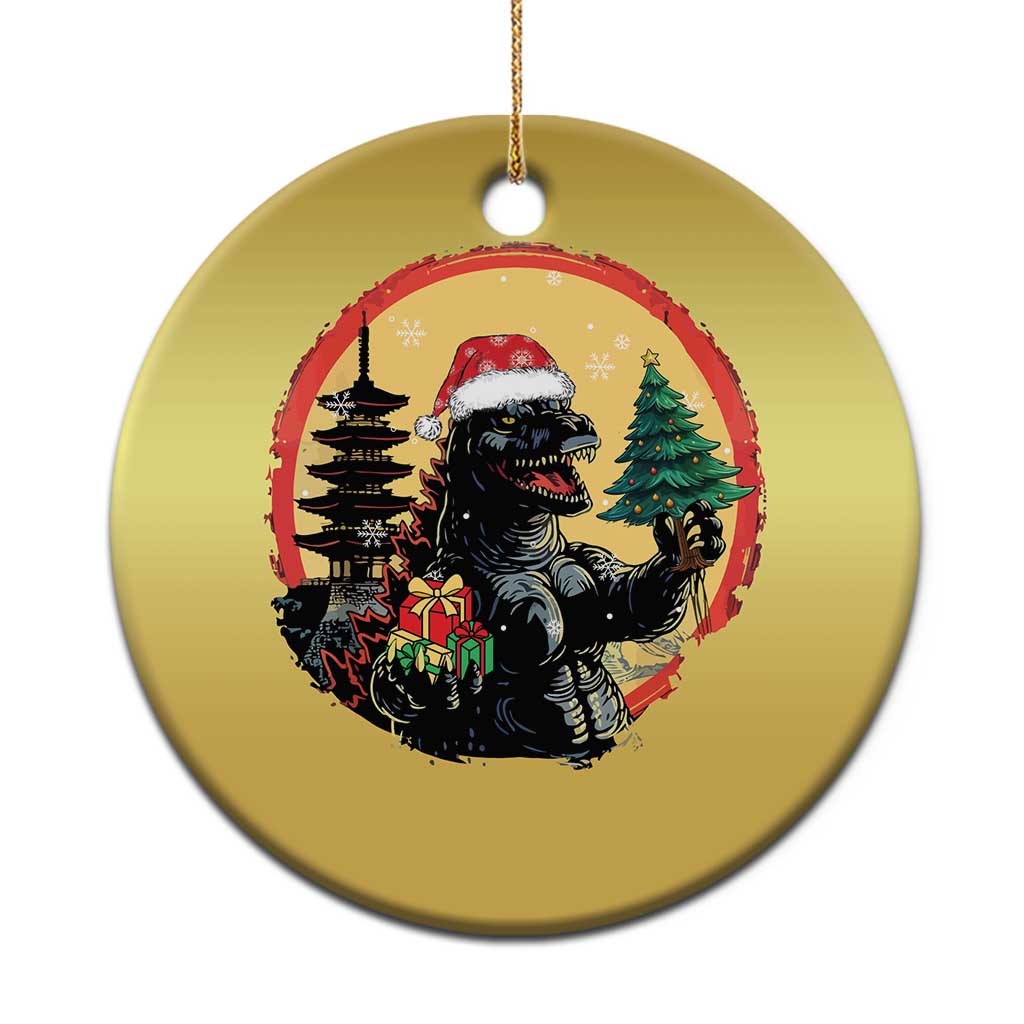 Funny Xmas Santa Godzilla Japanese Monster Christmas Ornament TS11 Print Your Wear