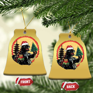 Funny Xmas Santa Godzilla Japanese Monster Christmas Ornament TS11 Bell Flake Gold Print Your Wear