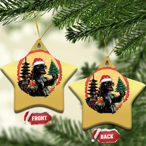 Funny Xmas Santa Godzilla Japanese Monster Christmas Ornament TS11 Star Gold Print Your Wear