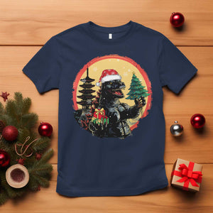 Funny Christmas Santa Godzilla Japanese Monster T Shirt TS11 Navy Print Your Wear