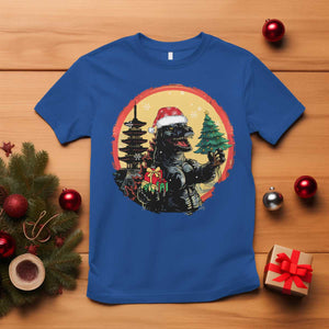 Funny Christmas Santa Godzilla Japanese Monster T Shirt TS11 Royal Blue Print Your Wear