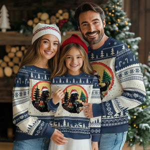 Funny Xmas Santa Godzilla Japanese Monster Ugly Christmas Sweater TS11 Navy Print Your Wear