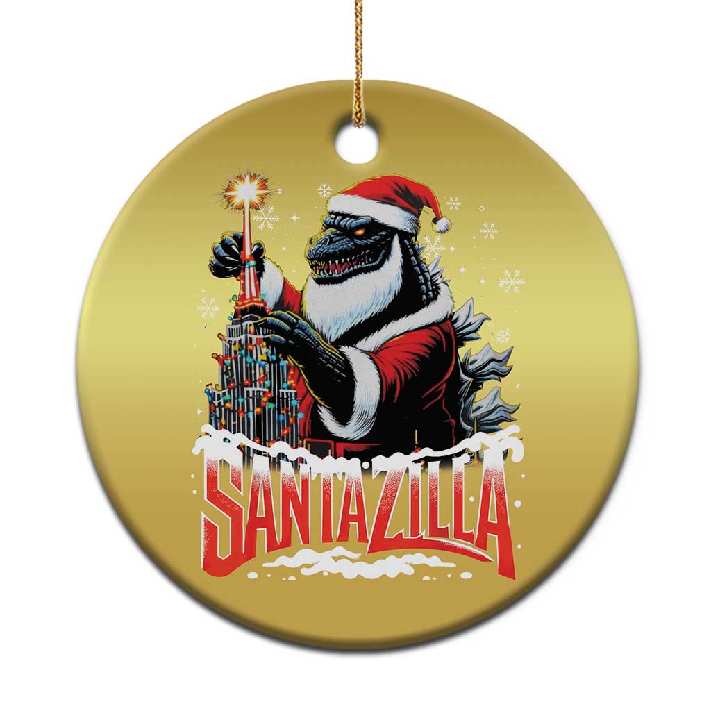Funny Xmas Santa Godzilla Christmas Ornament Santazilla Tower Xmas Tree TS11 Print Your Wear