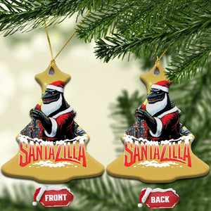 Funny Xmas Santa Godzilla Christmas Ornament Santazilla Tower Xmas Tree TS11 Christmas Tree Gold Print Your Wear