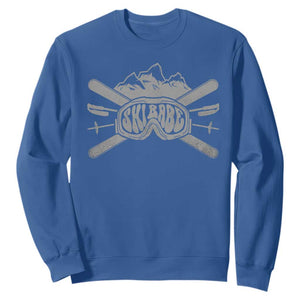 Funny Skiing Sweatshirt Ski Babe Goggles Snow Mountain Winter Sport TS11 Royal Blue Print Your Wear