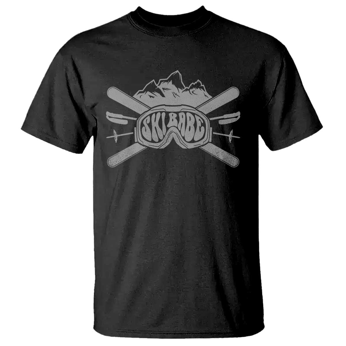 Funny Skiing T Shirt Ski Babe Goggles Snow Mountain Winter Sport TS11 Black Print Your Wear