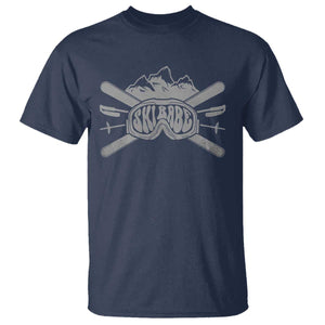 Funny Skiing T Shirt Ski Babe Goggles Snow Mountain Winter Sport TS11 Navy Print Your Wear