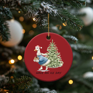 Funny Xmas Ice Skating Christmas Ornament Have An Ice Day Goose Xmas Tree TS11 Print Your Wear