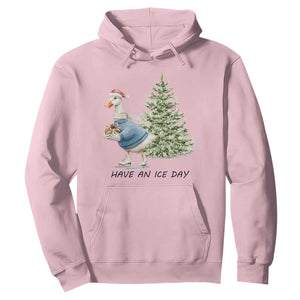 Funny Christmas Ice Skating Hoodie Have An Ice Day Goose Xmas Tree TS11 Light Pink Print Your Wear