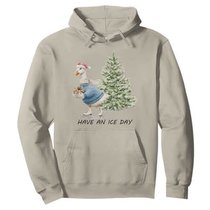 Funny Christmas Ice Skating Hoodie Have An Ice Day Goose Xmas Tree TS11 Sand Print Your Wear