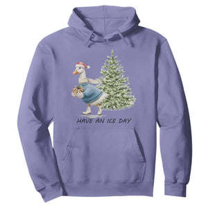 Funny Christmas Ice Skating Hoodie Have An Ice Day Goose Xmas Tree TS11 Violet Print Your Wear